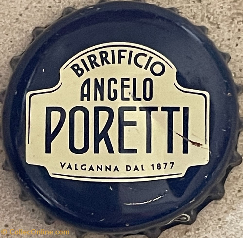 Angelo Poretti - Bottle caps - Beer - Italy - Color Blue - Color Beige