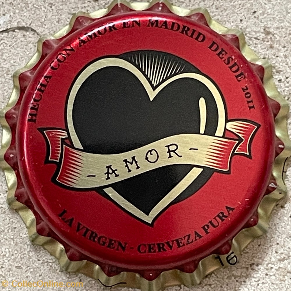 tampinhas de garrafas cerveja espanha la virgen