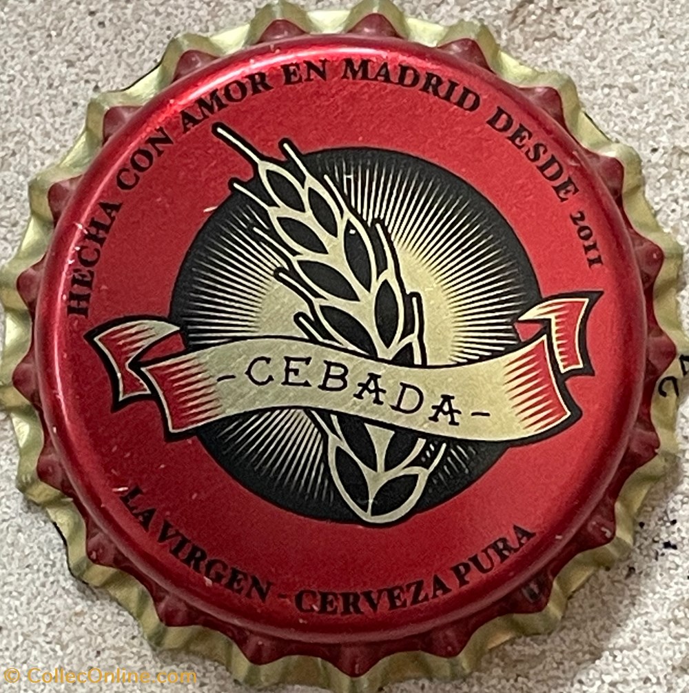tampinhas de garrafas cerveja espanha la virgen