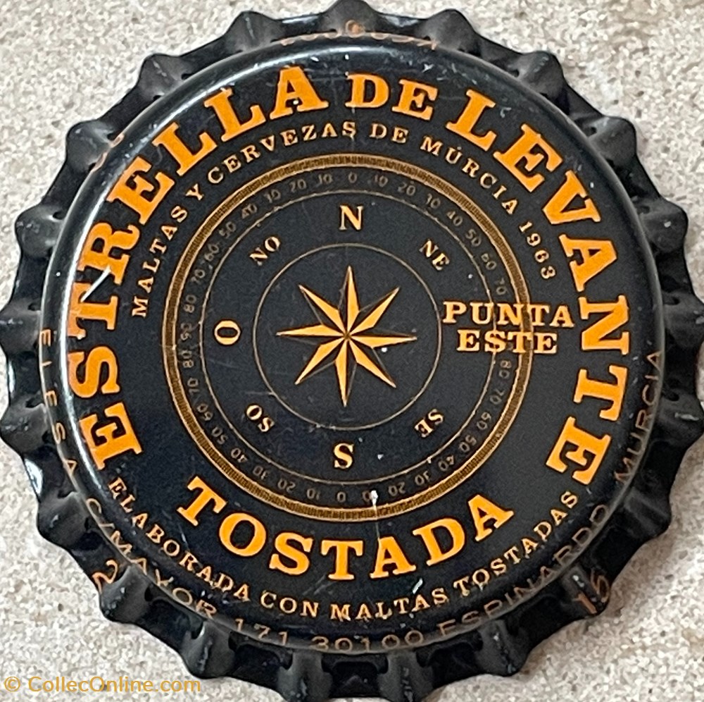 tampinhas garrafas cerveja espanha estrella de levante