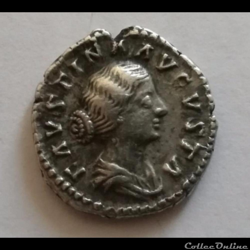Denier Faustine jeune. monnaie antique romaine denier faustine jeune