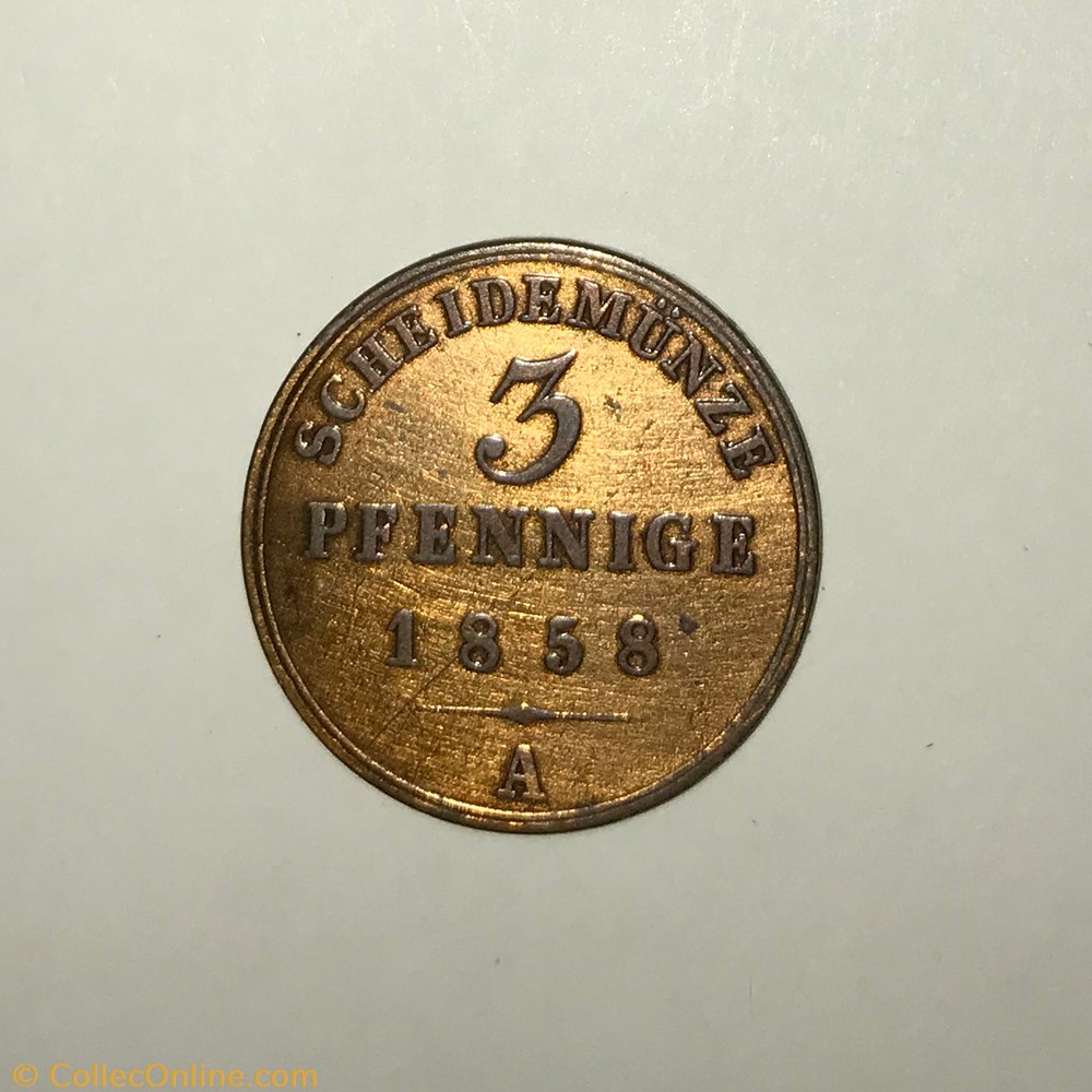 3 pfennige - Principauté de Schaumbourg-Lippe monnaie monde allemagne 3 pfennige principaute de schaumbourg lippe