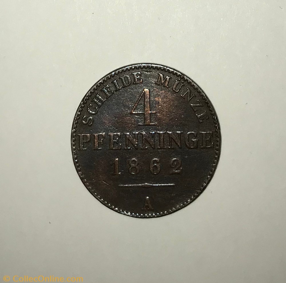 4 Pfenninge - royaume de prusse monnaie monde allemagne 4 pfenninge royaume de prusse