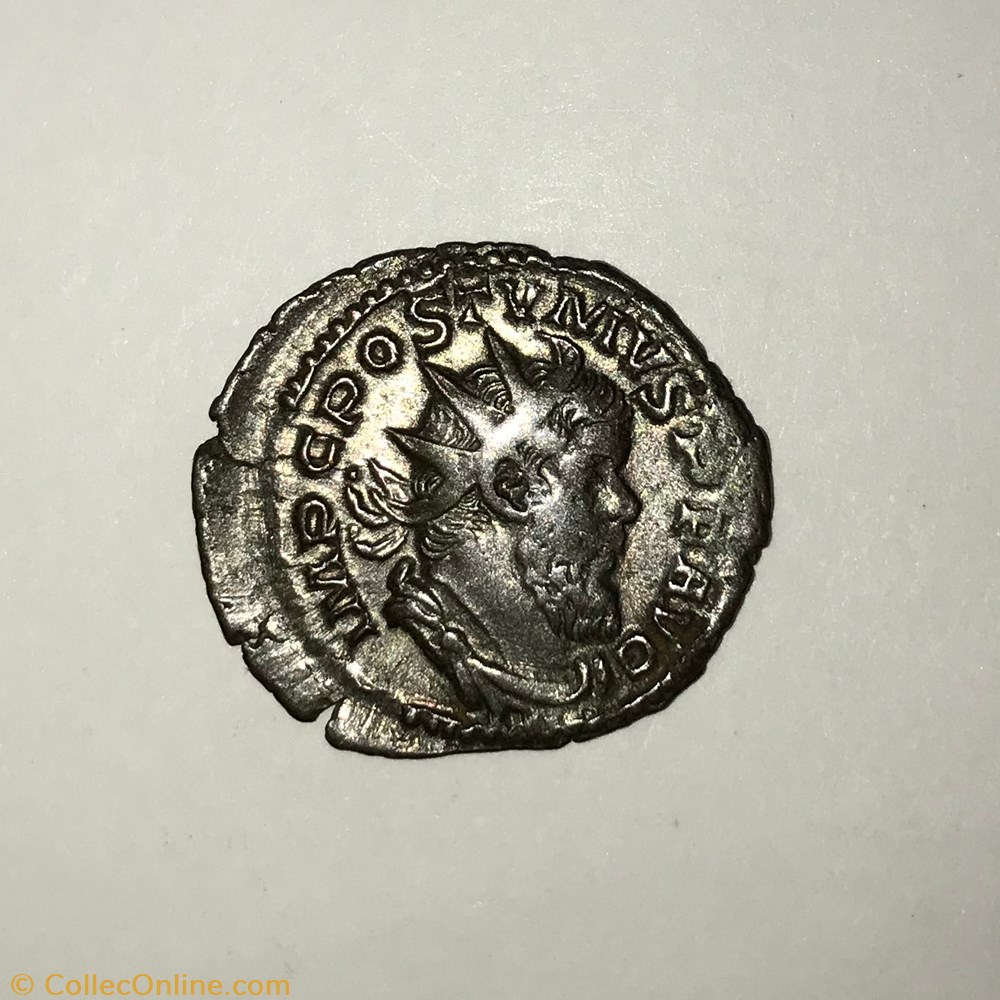 Postume - Galère à gauche avec trois rameurs monnaie antique jc ap romaine republicaine imperiale postume galere a gauche avec trois rameurs