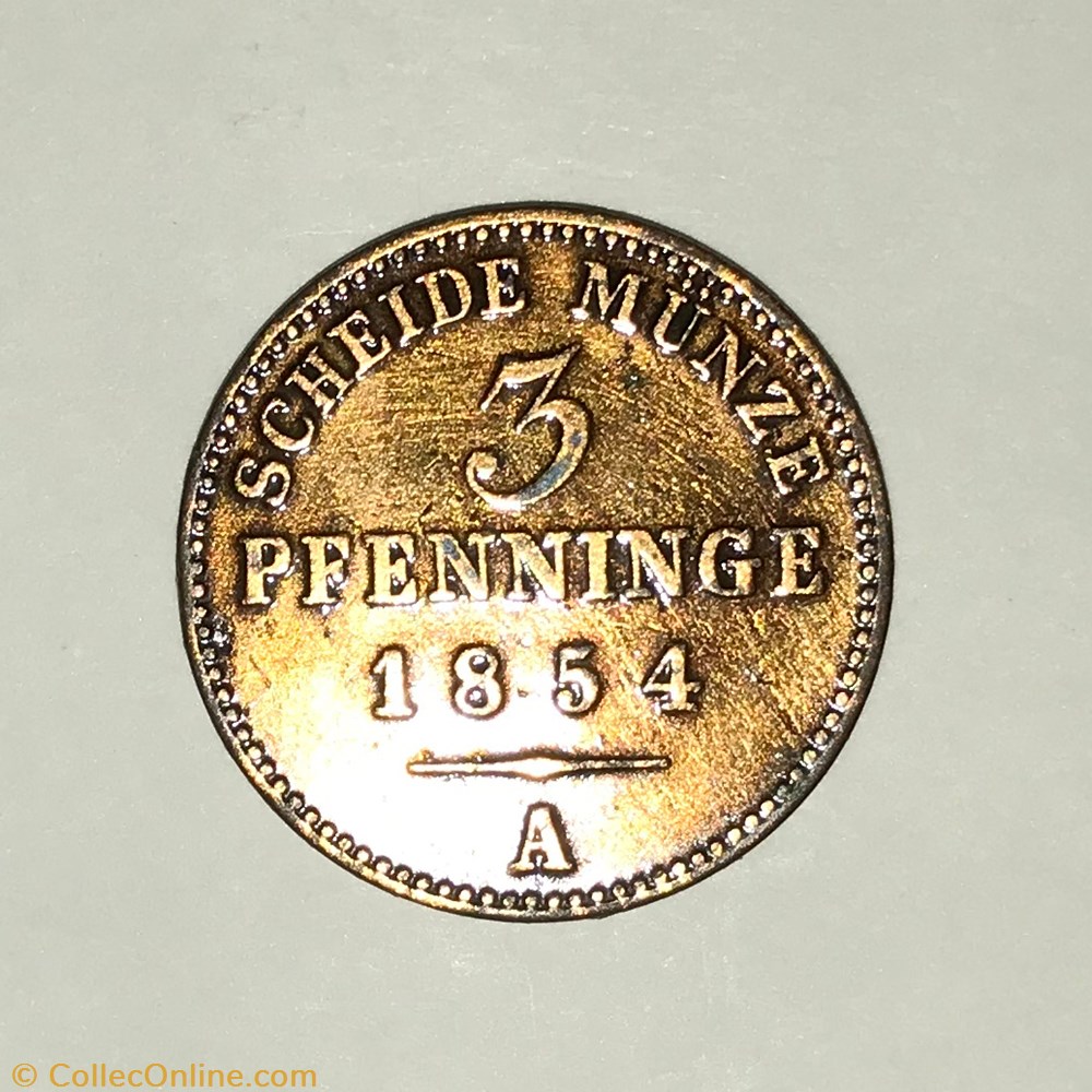 3 pfenninge - royaume de prusse monnaie monde allemagne 3 pfenninge royaume de prusse