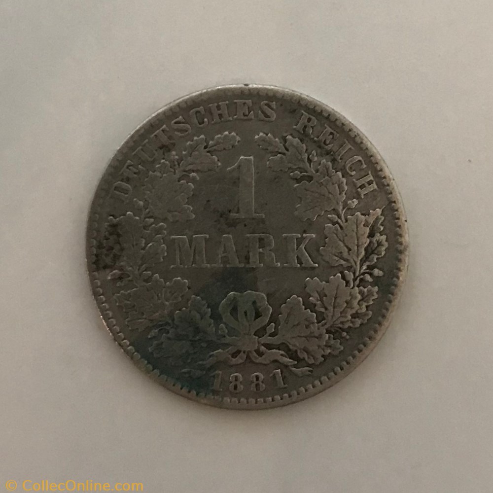1 Mark - 1881 monnaie monde allemagne 1 mark 1881