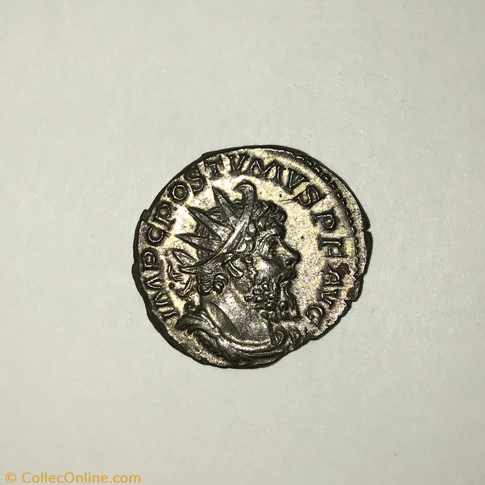 monnaie antique av jc ap romaine republicaine imperiale postume jupiter nu la tete tournee a droite