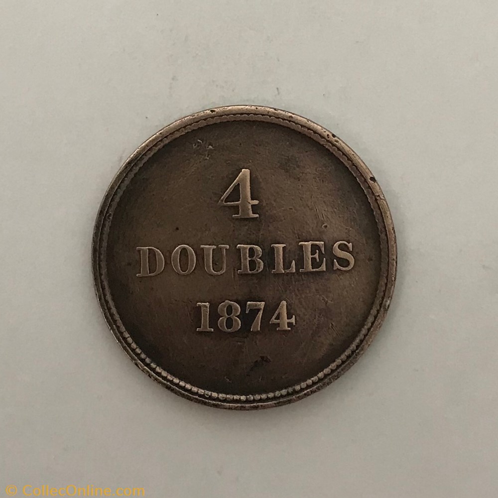 4 Doubles - Armes du bailliage de Guernesey monnaie monde ile 4 doubles armes du bailliage de guernesey