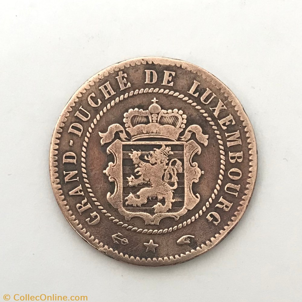 5 cemtimes - Écu couronné luxembourgeois monnaie monde 5 cemtimes ecu couronne luxembourgeois