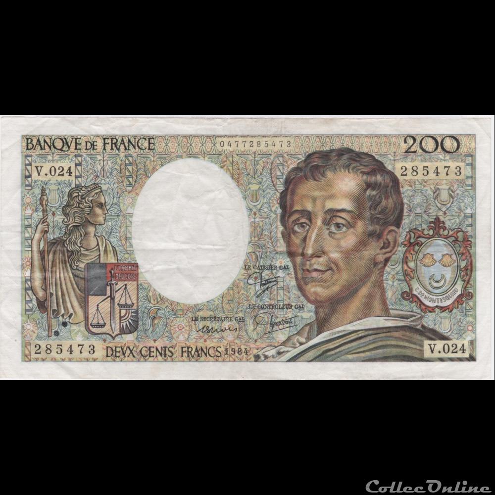 F.70.04 1984 V.024 n°285473 (TTB) billet france banque de xxe f 70 04 1984 v 024 n 285473 ttb