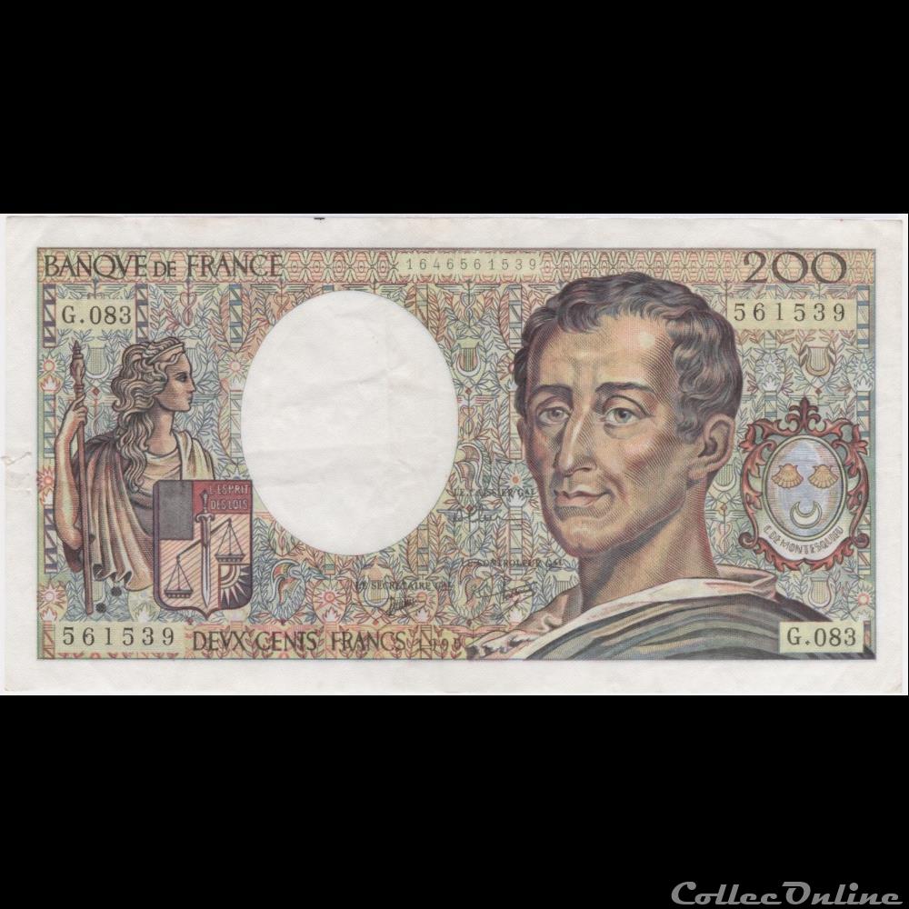 F.70.10a 1990 G.083 n°561539 (TTB) billet france banque de xxe f 70 10a 1990 g 083 n 561539 ttb