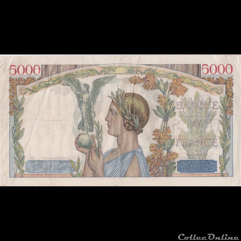 F.46.01 5000 FRANCS VICTOIRE ( IMPRESSION À PLAT ) 1938 billet france banque de xxe f 46 01 5000 francs victoire impression a plat 1938