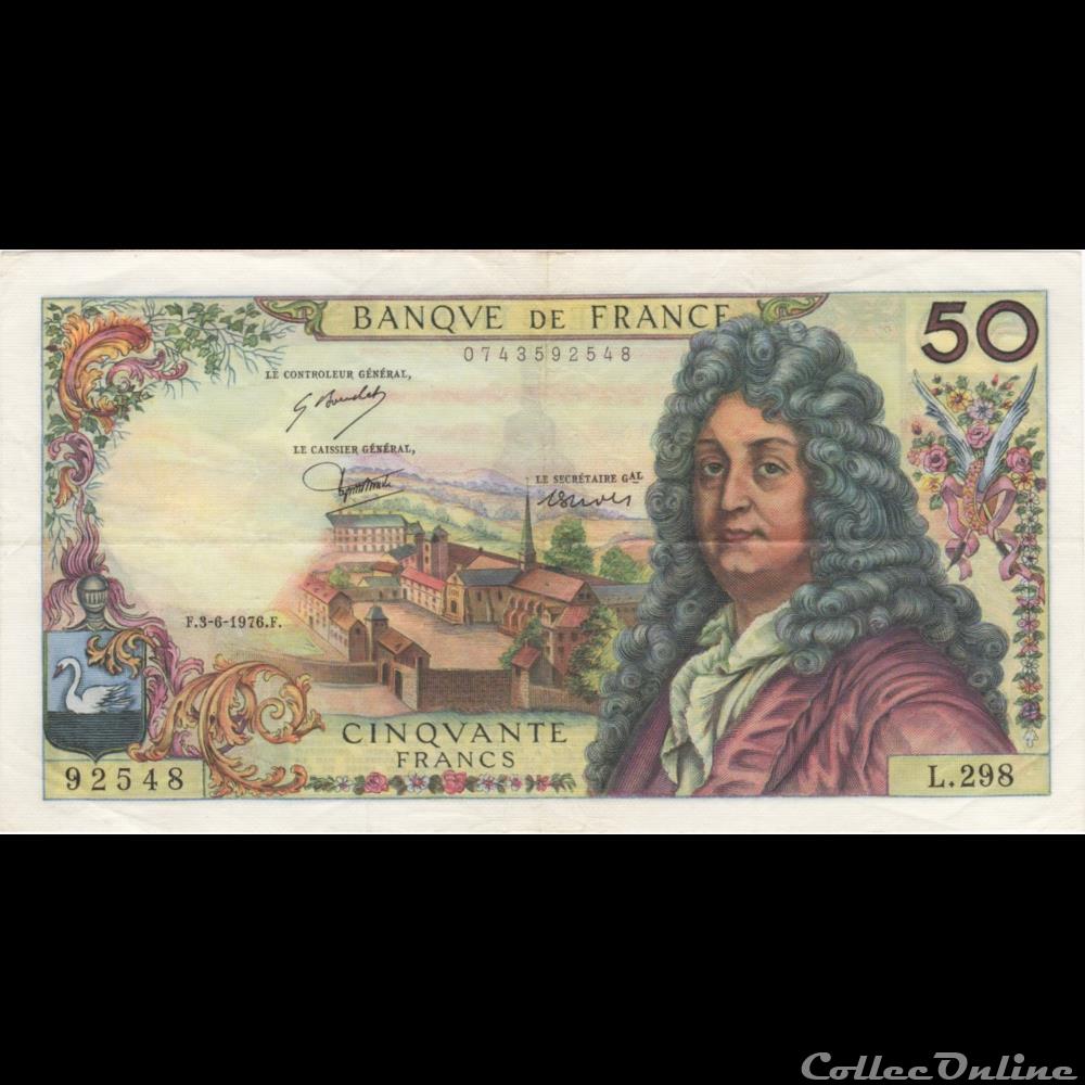 F.64.33a RACINE- 3-06-1976 billet france banque de xxe f 64 33a racine 3 06 1976