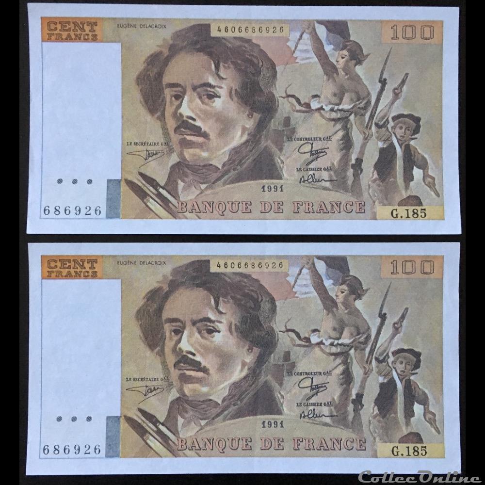 billet france banque de xxe f 69bis 03b2x alph g 185 n 686926 imprime continu 1991