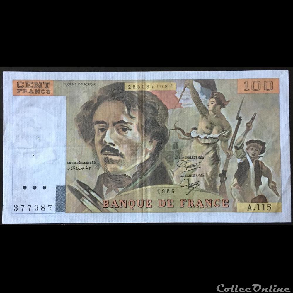 billet france banque de xxe f 69 10 alph a 115 n 377987 modifie 1986