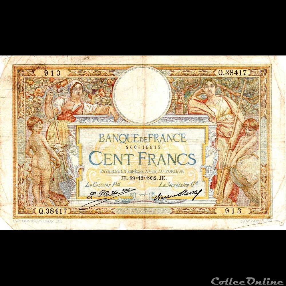 billet france banque de xxe f 24 11 luc olivier merson grands cartouches