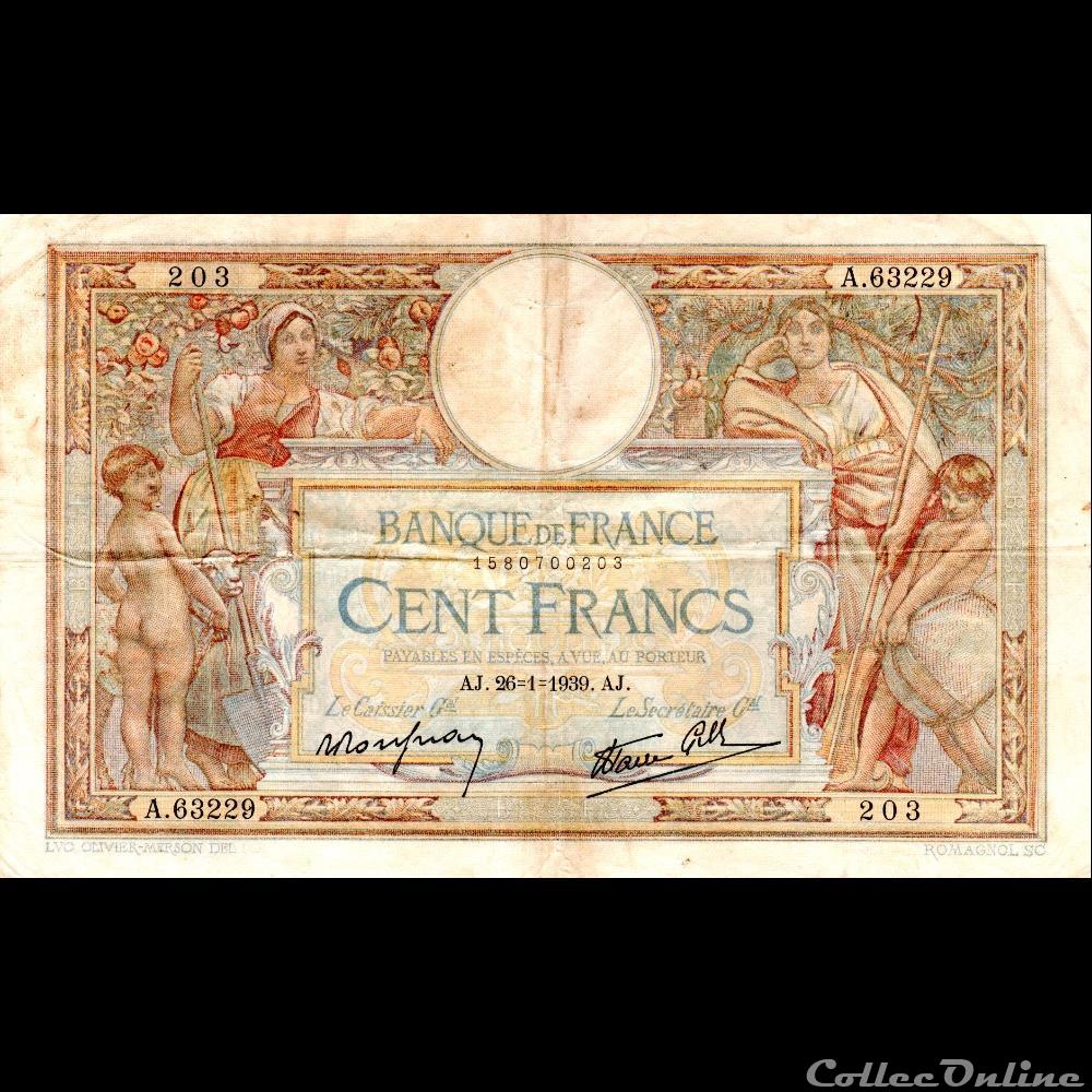F.25.40 LUC OLIVIER MERSON ( MODIFIÉ ) billet france banque de xxe f 25 40 luc olivier merson modifie