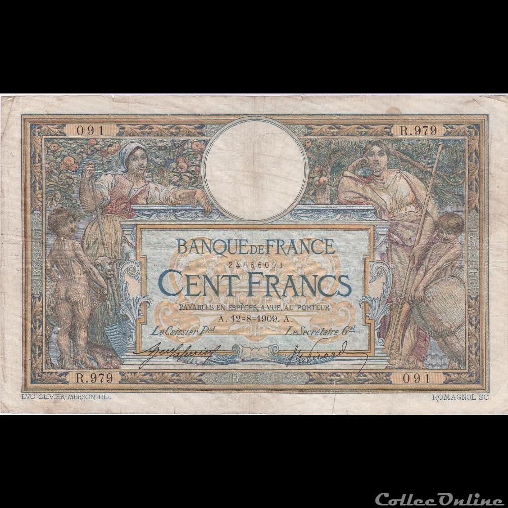 F.23.01 LUC OLIVIER MERSON ( SANS LOM ) billet france banque de xxe f 23 01 luc olivier merson sans lom