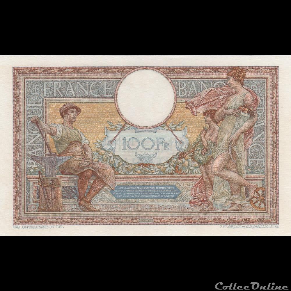 F.24.09 LUC-OLIVIER MERSON TYPE 1906 (Grand cartouche ) billet france banque de xxe f 24 09 luc olivier merson type 1906 grand cartouche