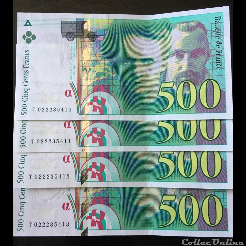 F.76.01 ( SUITE DE 4 Billets ) 1994 france banque xxe f 76 01 suite de 4 billets 1994