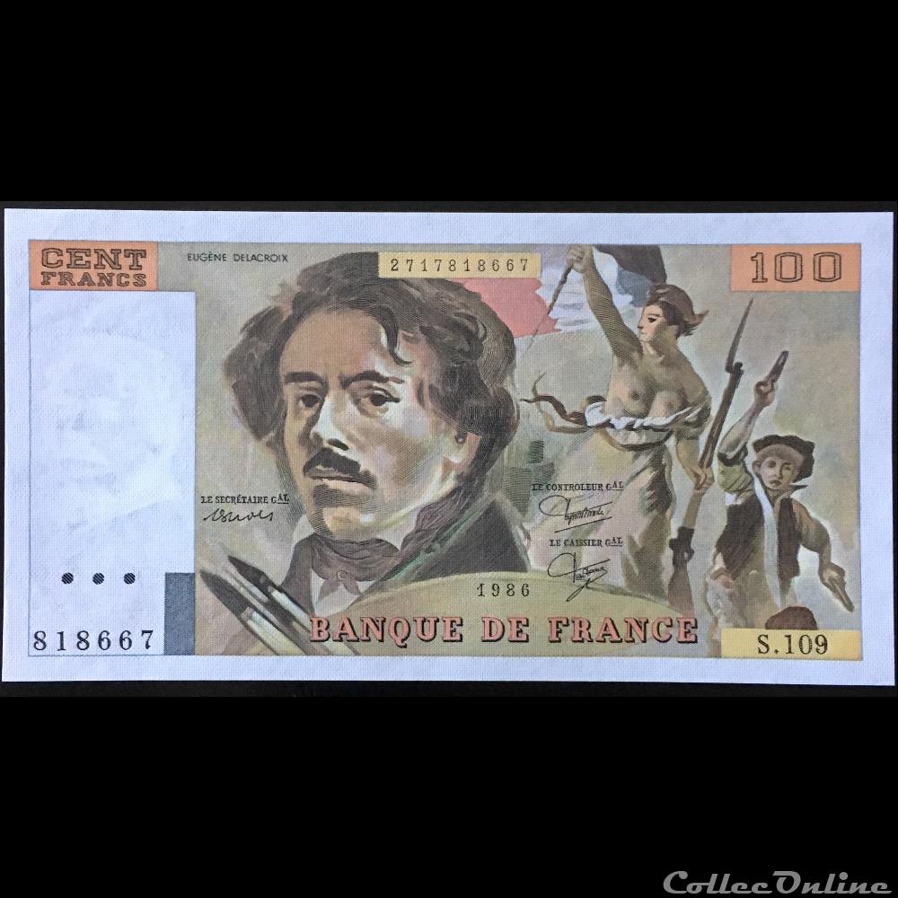F.69.10 ( Alph. S.109 n°818667 )Modifié 1986 billet france banque de xxe f 69 10 alph s 109 n 818667 modifie 1986