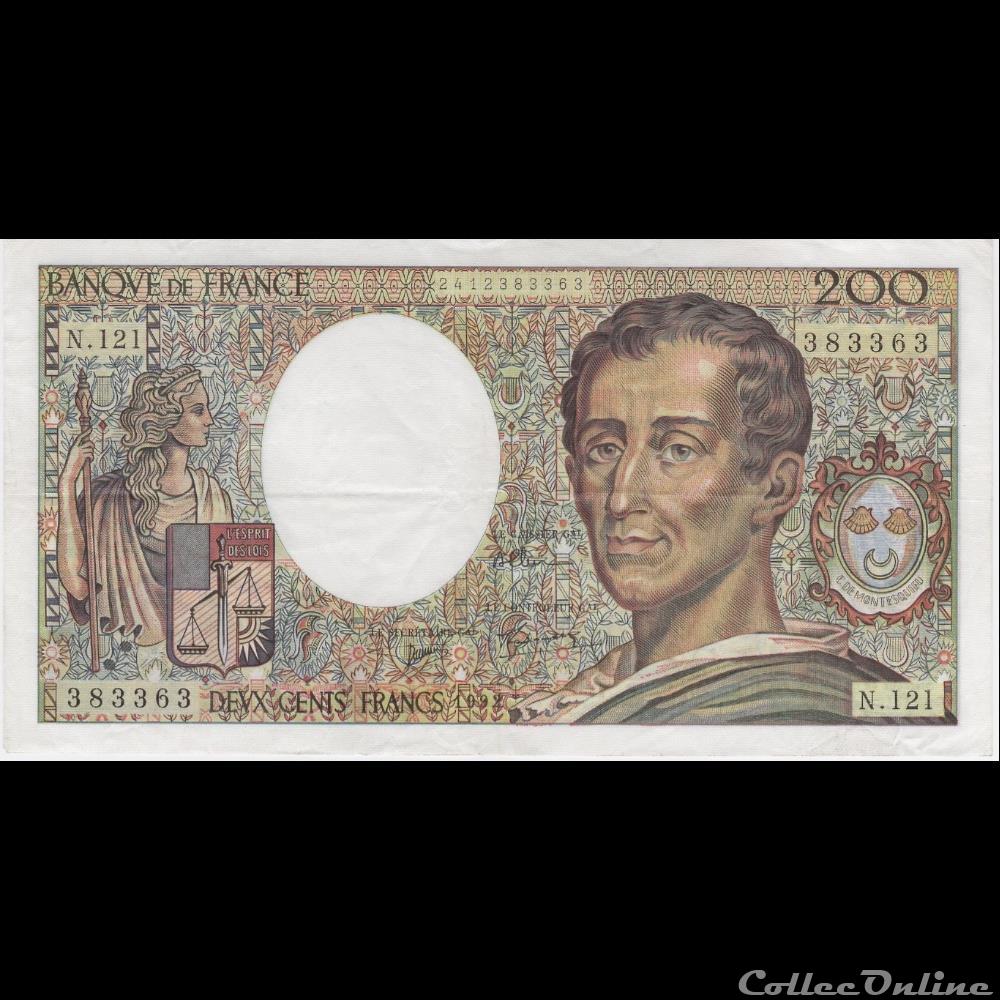 billet france banque de xxe f 70 12b 1992 n 121 n 383363 sup