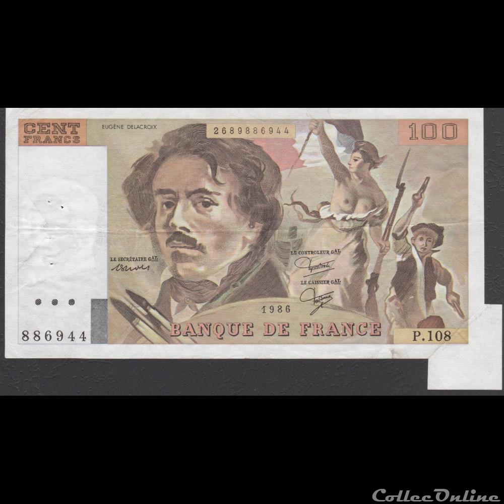 F.69.10 ( Alph. P.108 n°886944 ) Fauté 1986 billet france banque de xxe f 69 10 alph p 108 n 886944 faute 1986