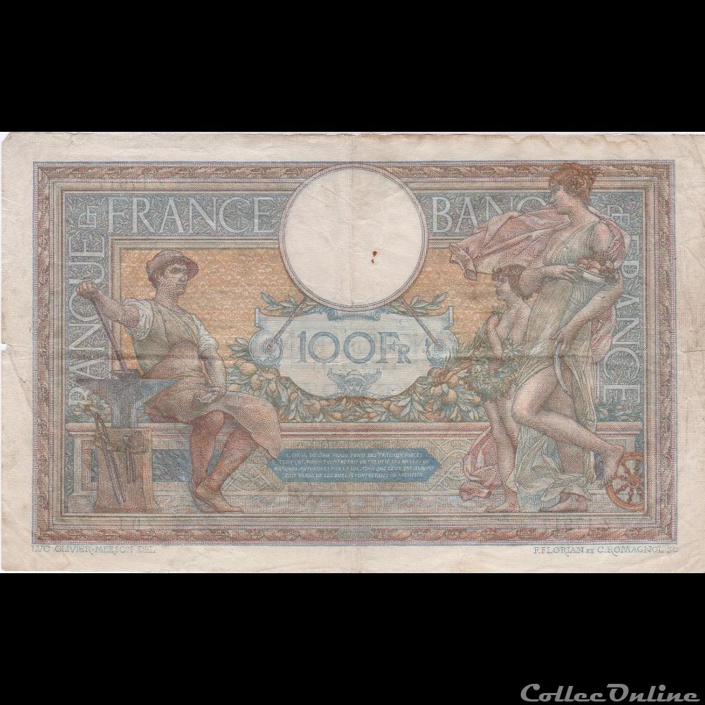 billet france banque de xxe f 24 06 grands cartouches