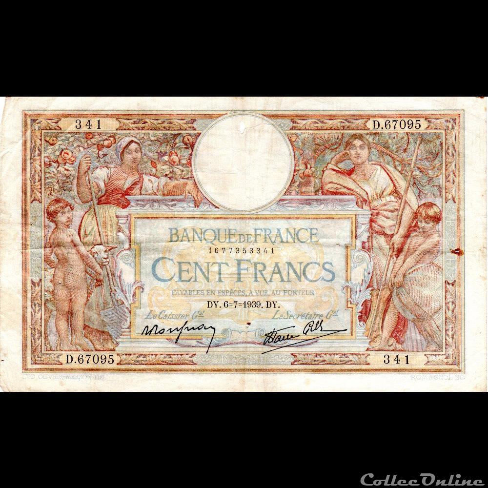F.25.48 LUC OLIVIER MERSON ( MODIFIÉ ) billet france banque de xxe f 25 48 luc olivier merson modifie