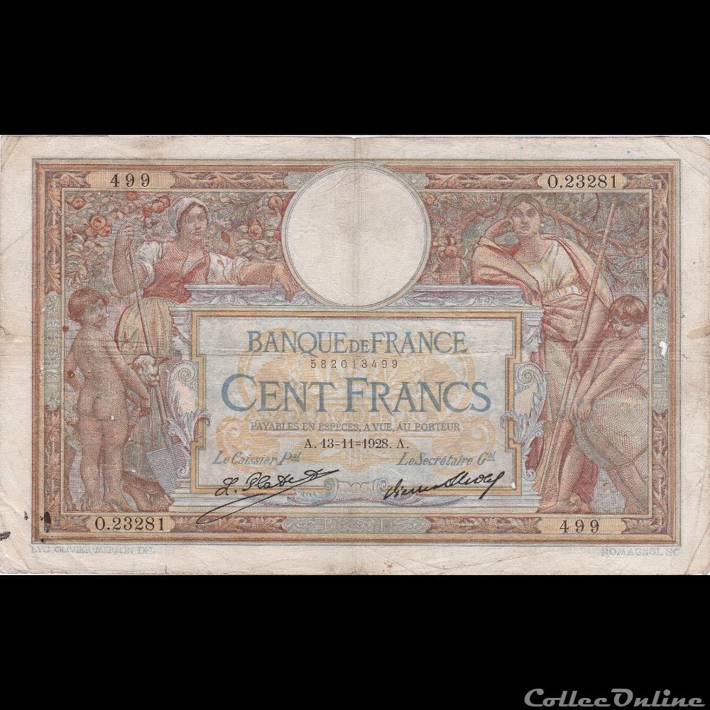 billet france banque de xxe f 24 07 grands cartouches