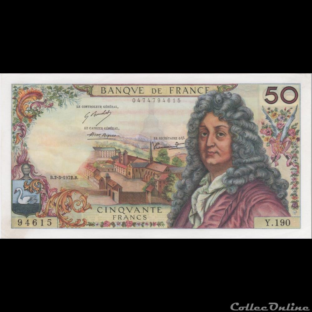 billet france banque de xxe f 64 20 racine 02 03 1972
