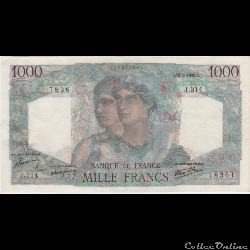F.41.16 MINERVE ET HERCULE 12-9-1946 billet france banque de xxe f 41 16 minerve et hercule 12 9 1946