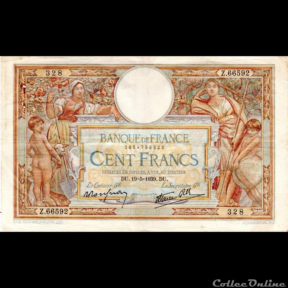 F.25.47 LUC OLIVIER MERSON ( MODIFIÉ ) billet france banque de xxe f 25 47 luc olivier merson modifie
