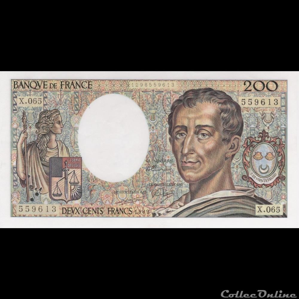 billet france banque de xxe f 70 09 1989 x 065 n 559613 neuf