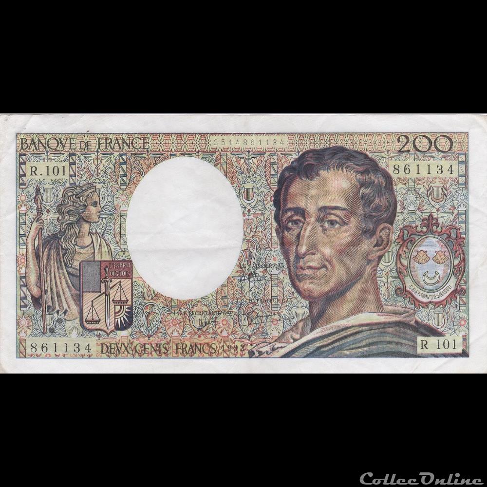 billet france banque de xxe f 70bis 01 1992 r 101 n 861134 ttb