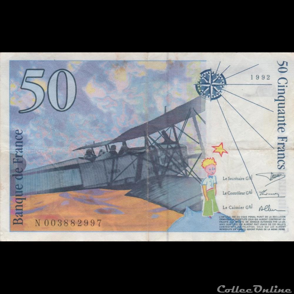 F.72.01b ( N. n°003882997 ) 1992 billet france banque de xxe f 72 01b n n 003882997 1992