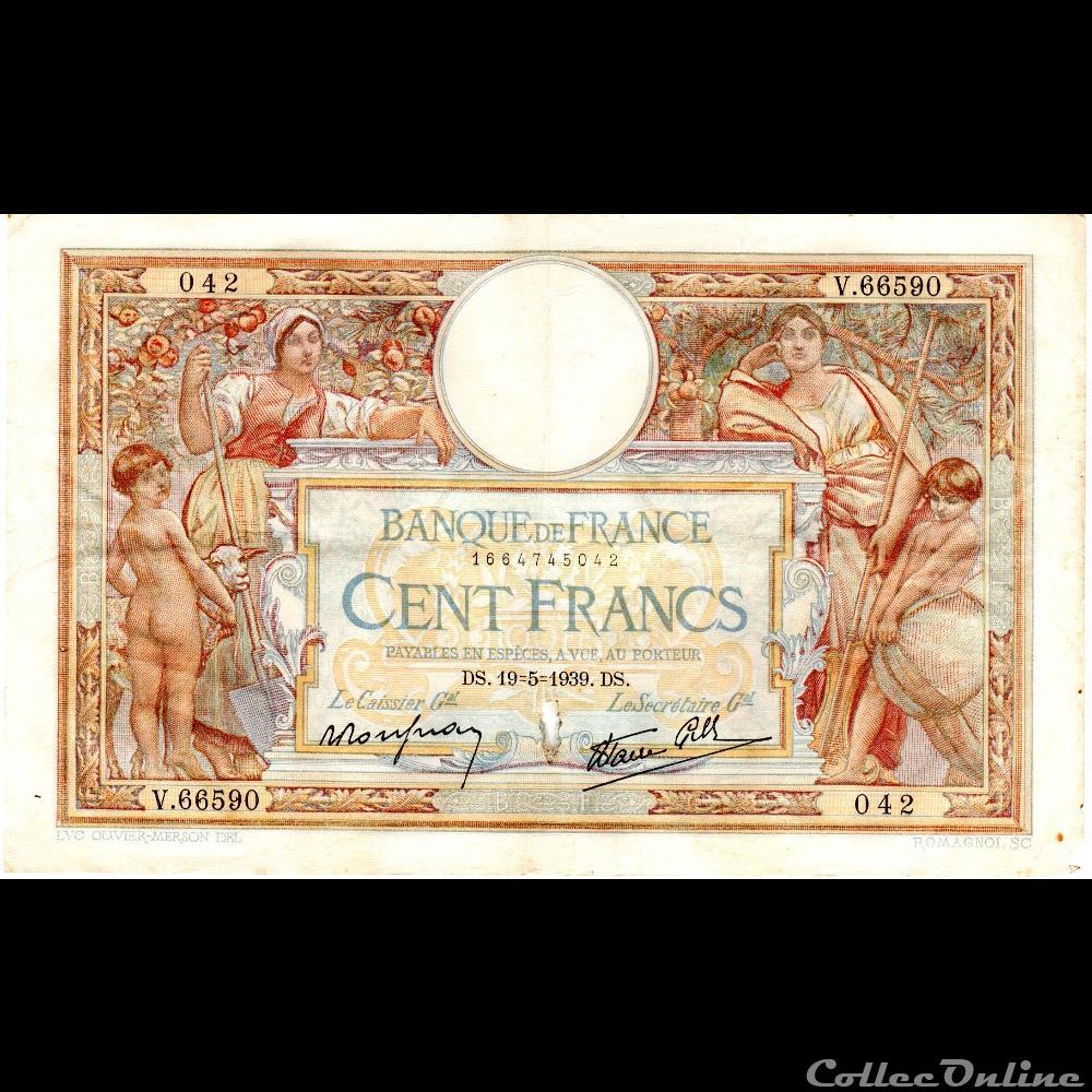 F.25.47 LUC OLIVIER MERSON ( MODIFIÉ ) billet france banque de xxe f 25 47 luc olivier merson modifie