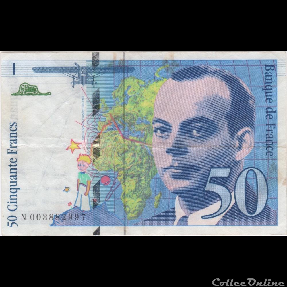 F.72.01b ( N. n°003882997 ) 1992 billet france banque de xxe f 72 01b n n 003882997 1992