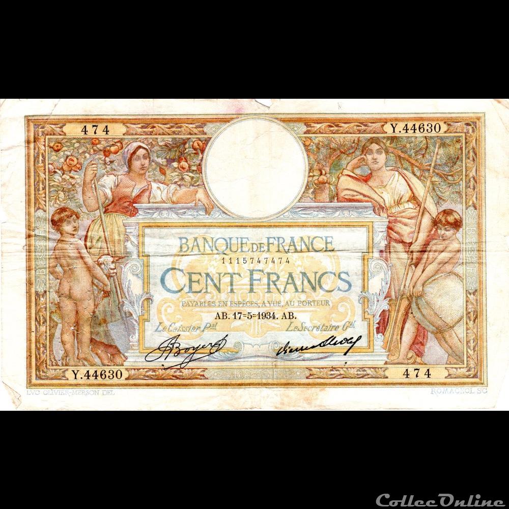 billet france banque de xxe f 24 13 luc olivier merson grands cartouches
