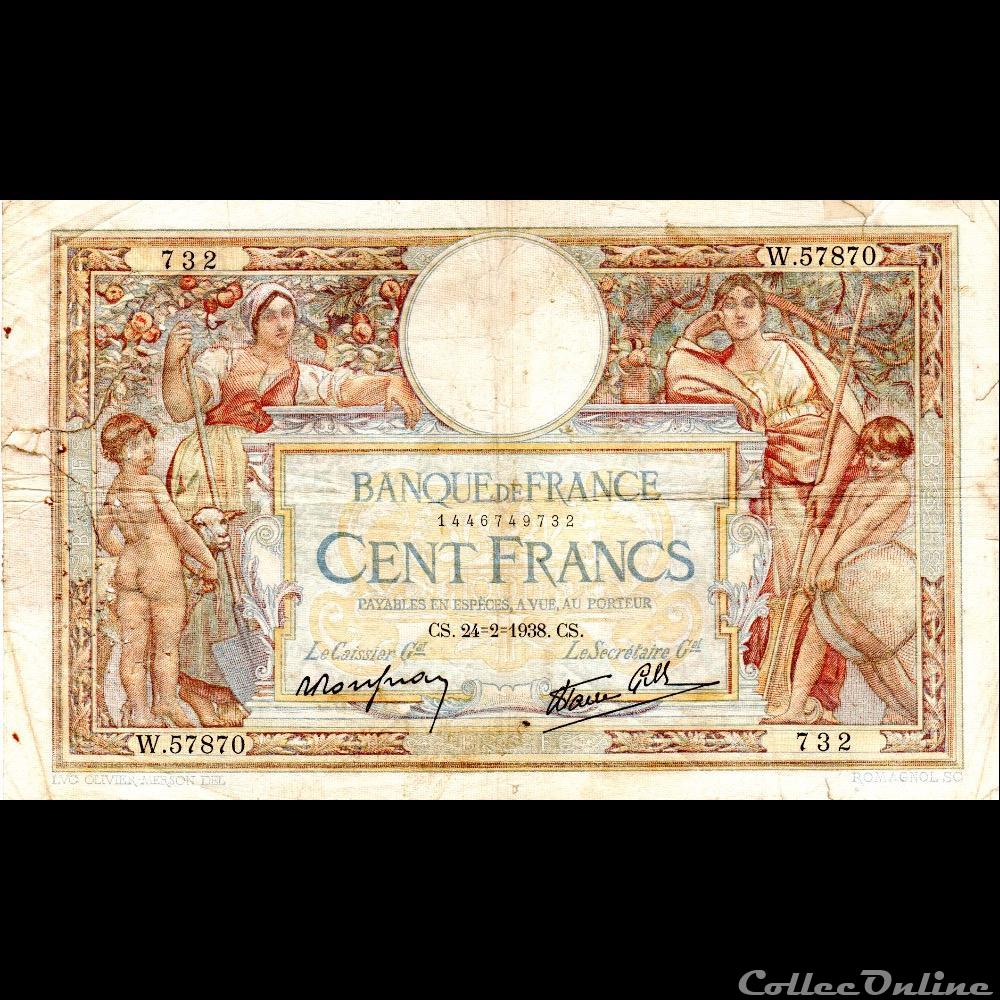 F.25.12 LUC OLIVIER MERSON ( MODIFIÉ ) billet france banque de xxe f 25 12 luc olivier merson modifie