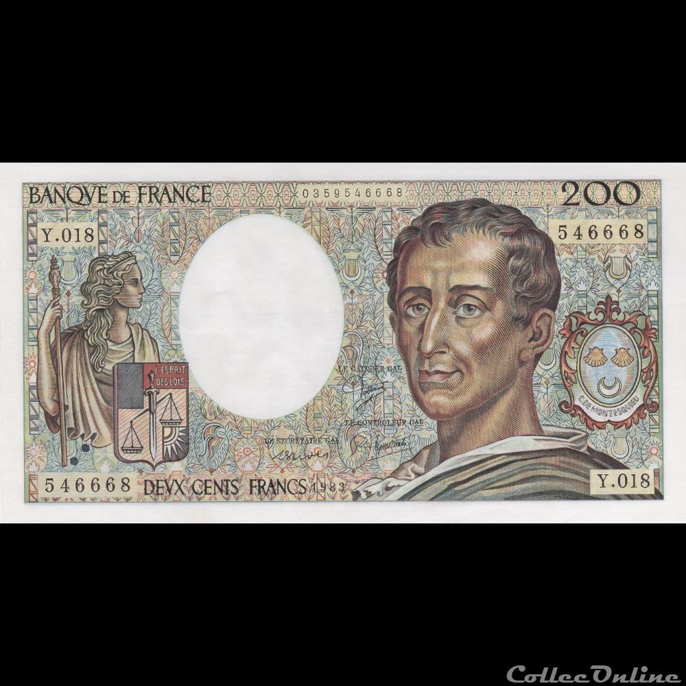 billet france banque de xxe f 70 03 1983 y 018 n 546668 pr neuf