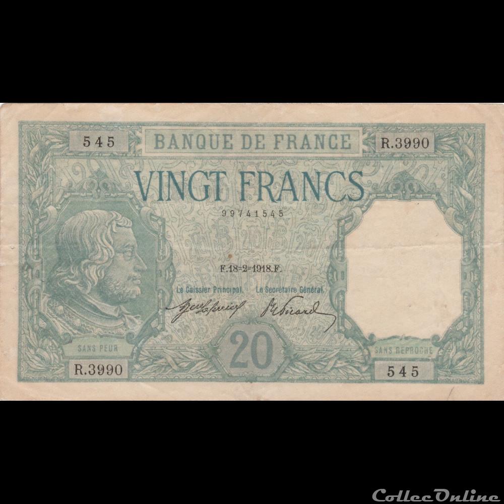 F.11.03 BAYARD 1918 R.3990 n°545 TB+ billet france banque de xxe f 11 03 bayard 1918 r 3990 n 545 tb
