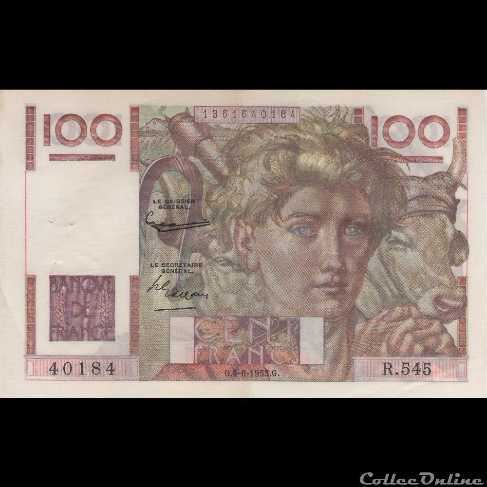 billet france banque de xxe f 28 37 04 06 1953