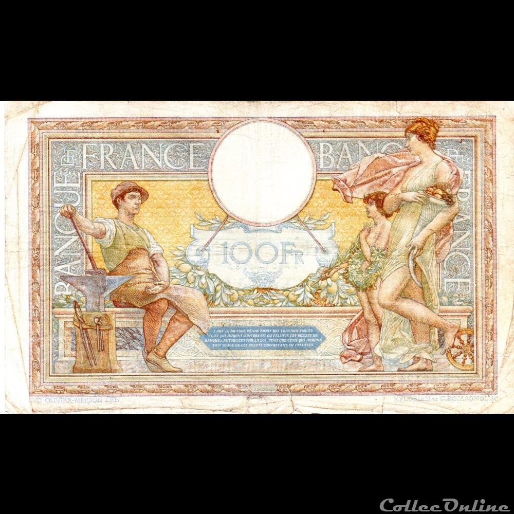 F.24.13 LUC OLIVIER MERSON ( GRANDS CARTOUCHES ) billet france banque de xxe f 24 13 luc olivier merson grands cartouches