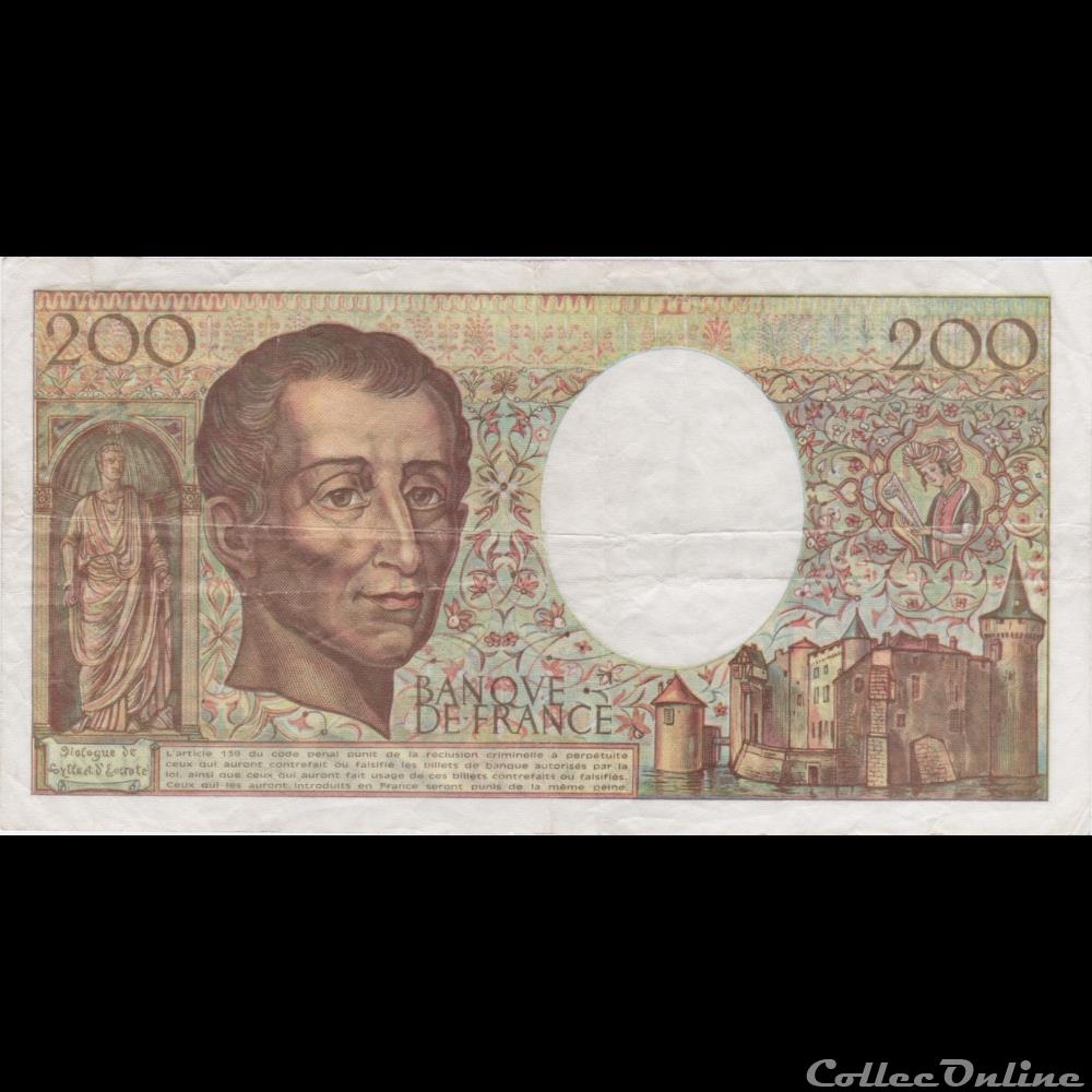 F.70.12b 1992 M.121 N°141247 (TB+) billet france banque de xxe f 70 12b 1992 m 121 n 141247 tb