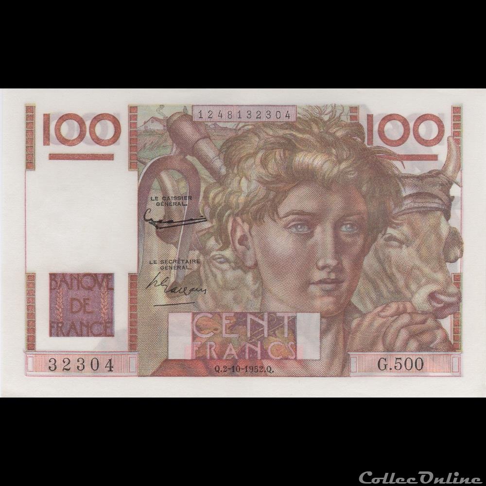 F.28bis.01 (02-10-1952 Filg inversé) billet france banque de xxe f 28bis 01 02 10 1952 filg inverse