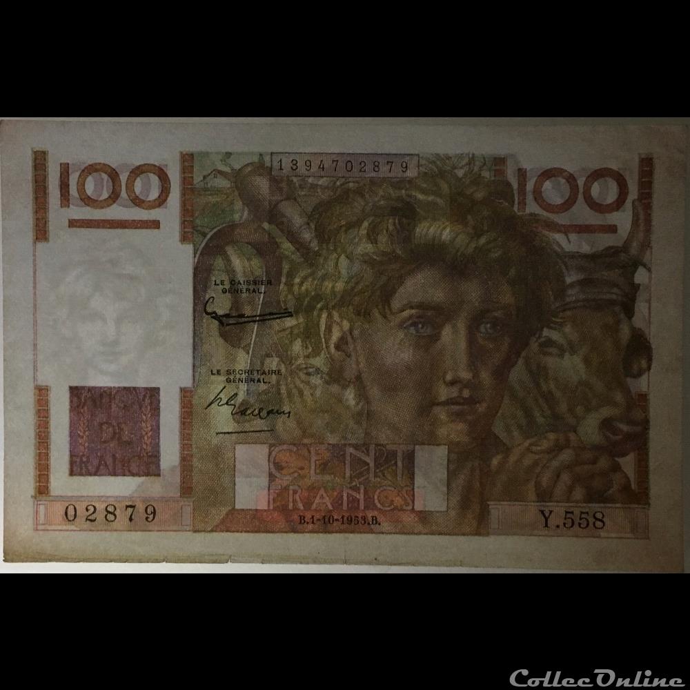 billet france banque de xxe f 28bis 03 01 10 1953 filg inverse