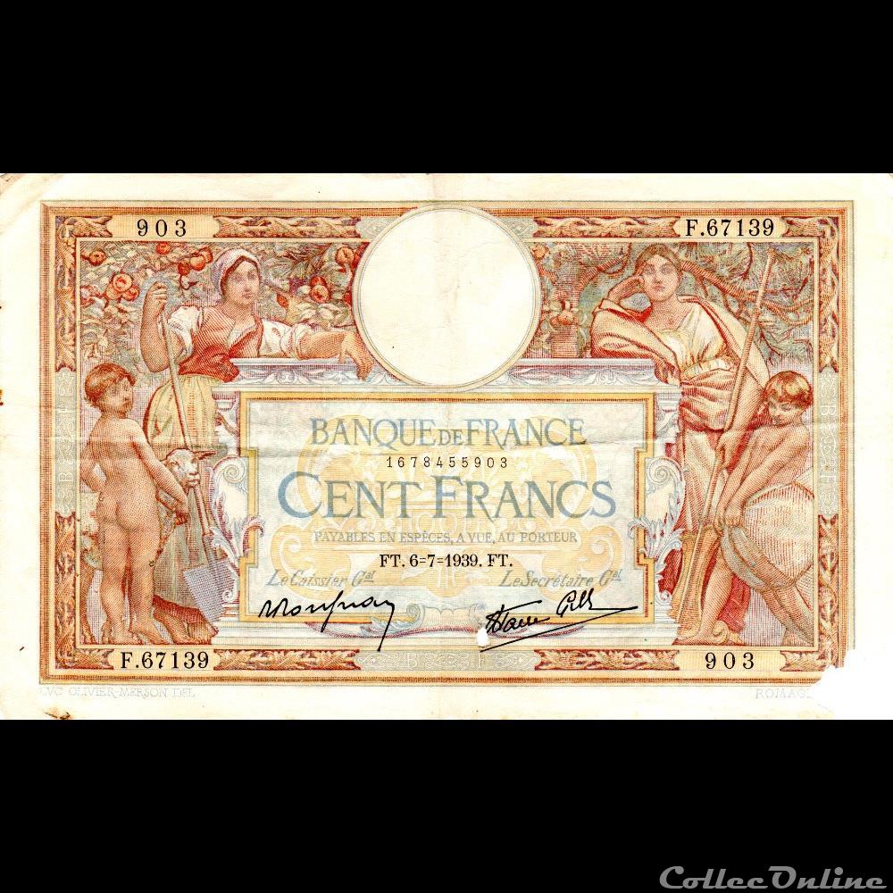 F.25.48 LUC OLIVIER MERSON ( MODIFIÉ ) billet france banque de xxe f 25 48 luc olivier merson modifie