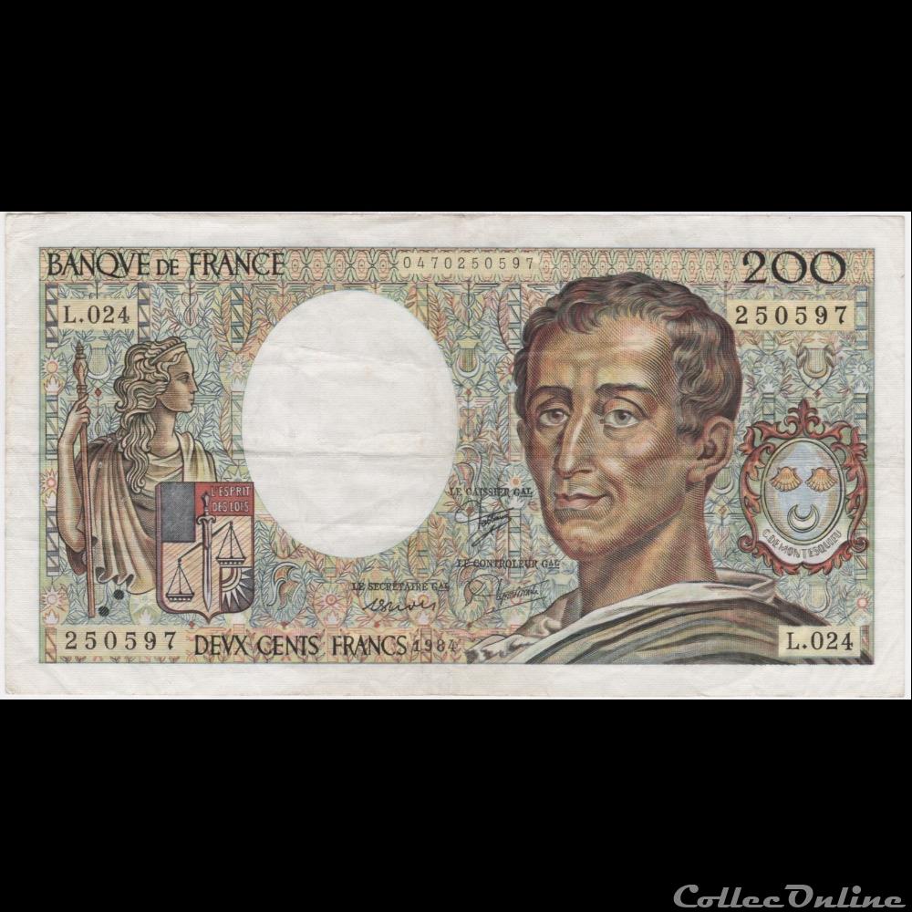 billet france banque de xxe f 70 04 1984 l 024 n 250597 tb