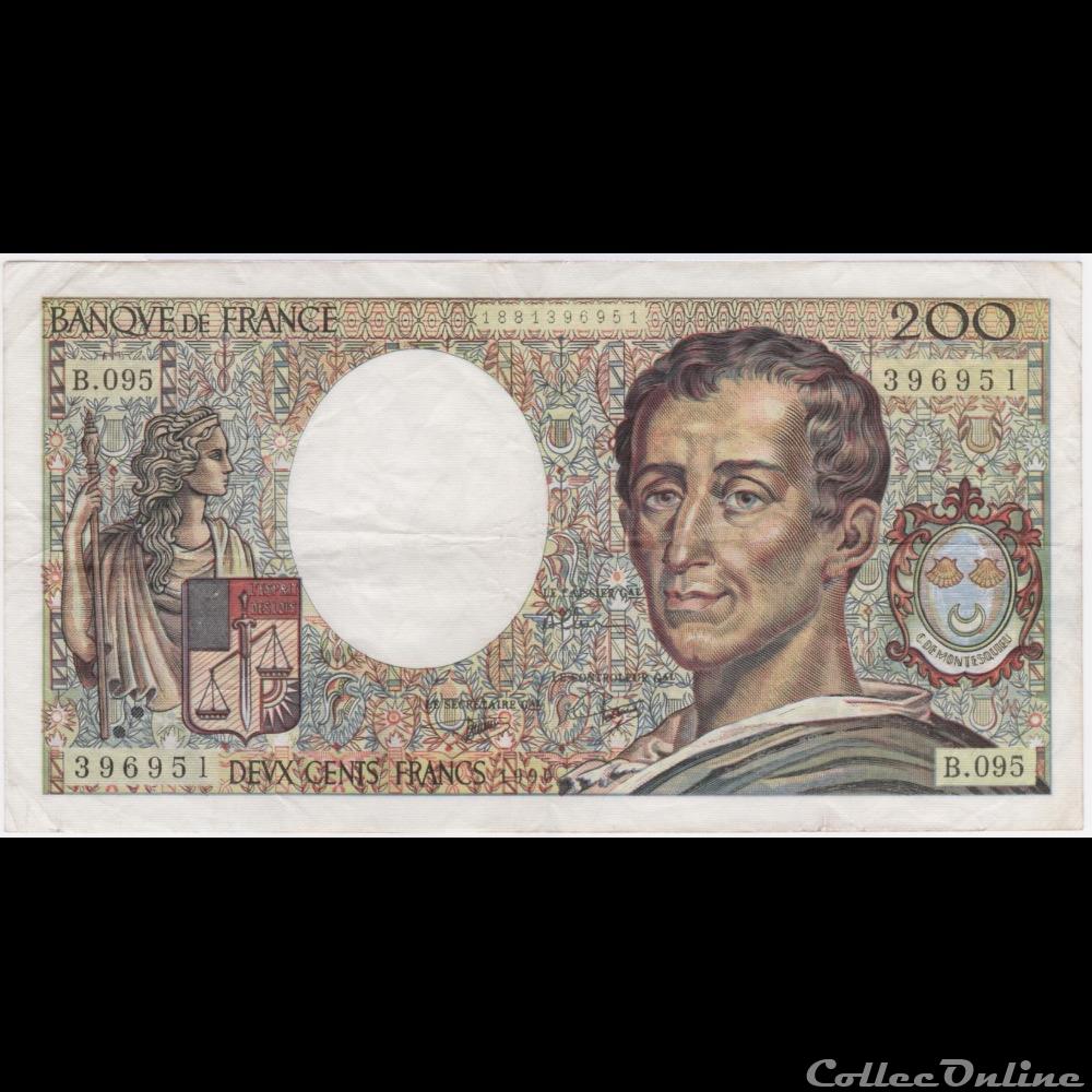 F.70.10b 1990 B.095 n°396951 (TTB) billet france banque de xxe f 70 10b 1990 b 095 n 396951 ttb